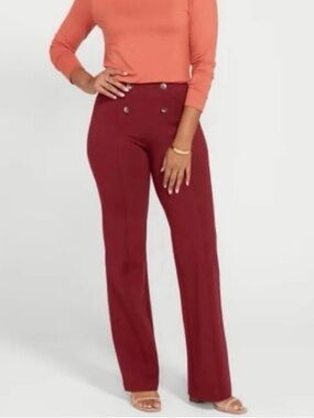 Betabrand Atlantic DPYP Wide Leg Small Petite Oxblood NIB NWT